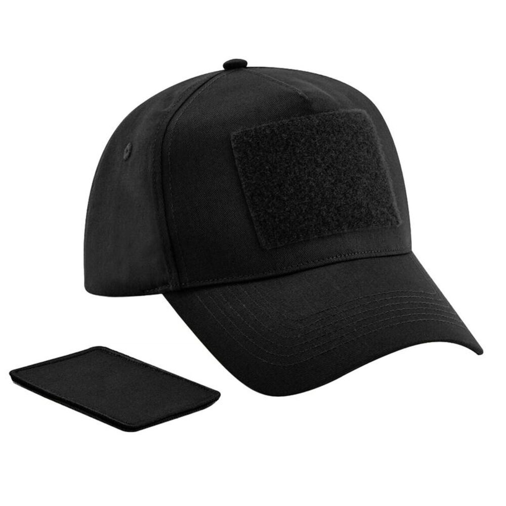 Beechfield Unisex Adult Removable Patch Baseball Cap / Black